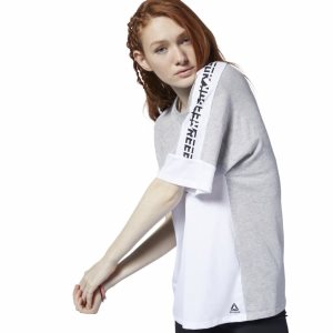 Reebok Meet You There Graphic T Shirt Damen - Grau - DE 709-LKM